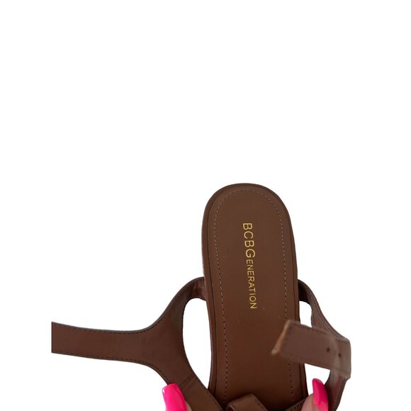 BCBGENERATION Brown Platform Sandals Heels Size 9.5 - Picture 7 of 7